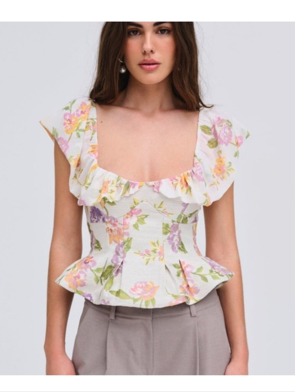 For Love & Lemons Floral "Cleodora" top Nwt Size M